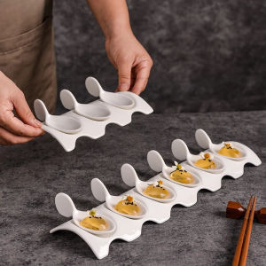 Ceramic Dining Plate Caviar Spoon Seasoning Dish Snack Bowl Dessert Plate Dim Sum Dish Sashimi Plates Fruit Bowl Sushi Plates