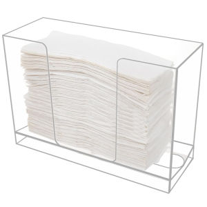 Acrylic Wall Mounted Tissue Box with Cover and Multi-layer Capacity
