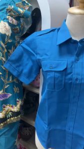 สีฟ้า เสื้อยุวกาชาด ตราสมอ เบอร์ 34-56 พร้อมส่ง