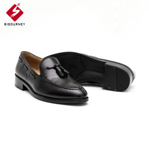 Giày Tassel Loafer Da Bò Gót Gỗ Cao Cấp SIGOURNEY SCC-17 Kiểu Lười Chuông Bảo Hành 18 Tháng