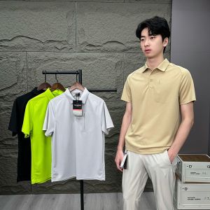 เสื้อโปโลผู้ชายแห้งเร็ว ทรงหลวม แขนสั้น ทรงปกติ ฤดูร้อน แฟชั่นเมือง ลำลอง โพลีเอสเตอร์ คอโปโล ผ้าฝ้ายผสม