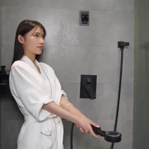 High Pressure Spray Nozzl Shower Head Water Saving Black 5 Mode Adjustable High Pressure Shower Shower Head Set