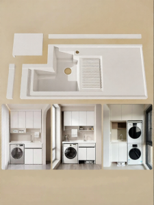 BEIQIVI | Customized Corner Laundry Station Sink Cabinet