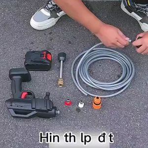 998VF Máy rửa xe không dây dùng pin Lithium máu rửa xe cao áp xe ô tô dùng tại nhà Máy rửa xe cầm tay không dây