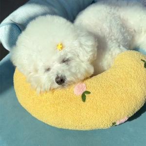 Soft U-Shaped Pet Pillow for Dogs And Cats Sleeping Cushion Small Dog Bed Blanket Cat Fur Material Pet Supplies