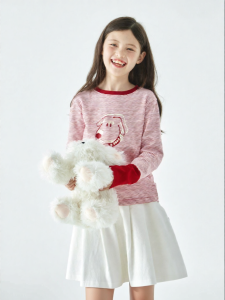 KECHU | Girls Striped Leisure Top with Puppy Print Long Sleeve