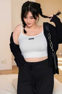 เสื้อกั๊กสายเดี่ยวสั้นแบบสวมครึ่งตัวสำหรับฤดูร้อนไซส์ใหญ่ สำหรับผู้หญิงไซส์ใหญ่ 200-300 ปอนด์ ใส่ได้ทั้งในและนอกบ้าน เสื้อคลุมกันหนาวแบบมีฮู้ด