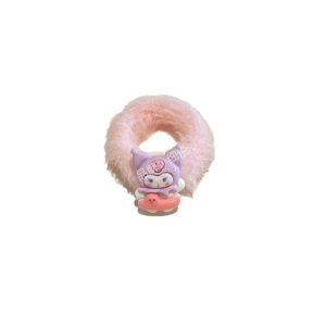 Sanrio cute furry headband female ponytail sturdy headband Korean version simple and versatile girl plush rubber band