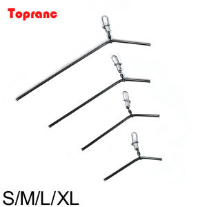 Topranc 12Pcs Anti Tangle Sea Fishing Accessories Fishing Balance Brass Tube Connector L- Shape Booms Accessory Size 5/7/9/12CM