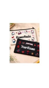 Customize Name Pencil Case Cute Cartoon Design Small Pouch | Ready Stock In Malaysia | No MOQ | Gift Pensel Box Utk Mini Bag Stationery Pouch