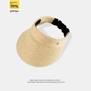 WEIAI | Korean Style Straw Hat Empty Top Beach Outdoor Sun Protection Womens Summer Holiday Anti Ultraviolet Radiation Sun Cap