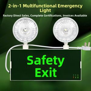 MONLEYTA | New National Standard Firefighting Emergency Exit Sign Two-In-One Evacuation Lighting Fire Safety Instructions Illumination