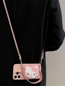 Pink Plush Cat Coin Purse Compatible with Apple 13 iPhone 16 pro Max Winter New Model 15 pro Max Womens 14 Crossbody 12 with Lanyard XS Anti-Fall XR Apple 11 Phone Case