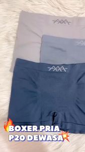 3 PCS-Boxer Premium Bahan Rajut CD Pria Import Boxer Polos 11 TM
