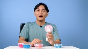 Sisir Bantalan Udara Busa Kartun Rambut Halus Bentuk Bulat Gliter