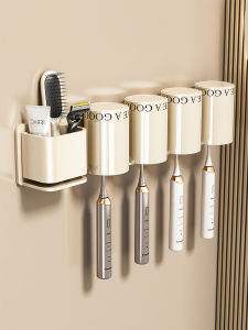 Giá Để Chổi Đánh Răng Gắn Tường Bằng Hợp Kim Nhôm Không Cần Đục Lỗ Giá Để Đồ Vệ Sinh Cá Nhân Trong Nhà Tắm 4 Khe Để Chổi Đánh Răng