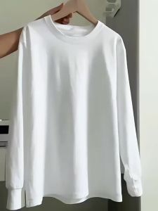 JIANMUJI | Áo Thun Tay Dài Cotton Để Lớp