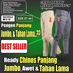 Celana Panjang Chino Pria REGULER Bahan Katun Strecth Orginal