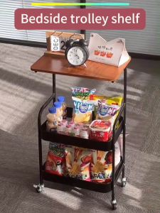 Kuga snack storage rack Metal trolle with wheels and mobile base bedside shelf bedside coffee table suitable for dining rooms