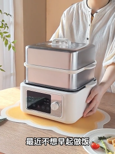 Multi-Function Electric Steamer 304 Stainless Steel Electric Food Steamer Electric Cooking Pot Non-Stick Hot Pot with Adjustable Temperature Control