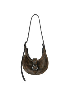 INJOYLIFE Reclaimed Series Saddlebag Vintage Underarm Single Shoulder Bag Soft Leather Crossbody Bag for Young Adults