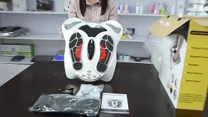 H Home Free Reflexology Magnetic Electric Far Infrared Plasma Acupressure Therapy Foot Massage Machine Sole Acupoint Pain Relief with Slimming Waist Belt Full Body Massager 8pcs Electrode Pads