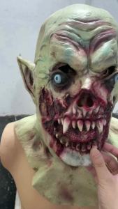 Hungry Demon Zombie Vampire Mask Halloween Role-playing Music Party Decoration Natural Latex Realistic Terrifying Bloody