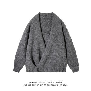 Áo Sweater Đôi Nút Bất Đối Xứng Phong Cách Trung Hoa
