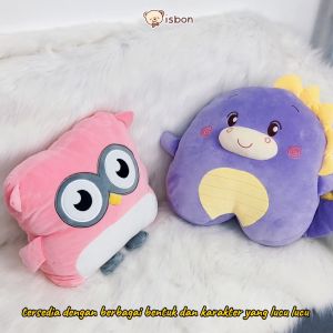 Balmut Bantal Selimut Beruang Istana Boneka Balmut Boney traveling travel pillow mobil car halus tanpa bulu empuk fluffy SNI