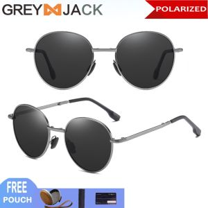 Grey Jack Kacamata Sunglasses Polarized Foldable / Bisa Di Lipat Anti Silau/ Anti UV400 Bulat Fashion Pria dan Wanita Trend Terbaru 614