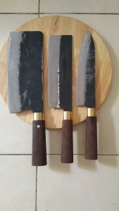 Bộ dao nhà bếp thép nhíp ô tô cán mun nam phi cao cấp- Dao bếp Tiến Lộc