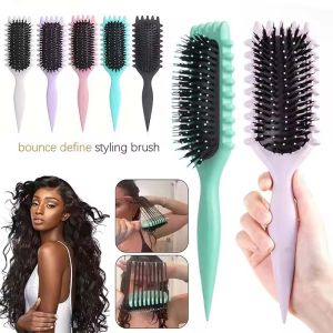 Salon Styling Curly Hair Styling Brush Curl Hair Brush for Combing and Shaping Mens and Womens Curls Reduce Pulling Tools
