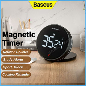 Baseus Magnetic Timer Countdown Stopwatch Manual Rotation Counter Work Sport Study Alarm Clock LED Digital Kitchen Cooking Timer