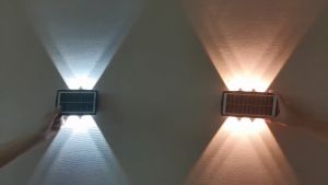 10 Led Solar Wall Lamp Outdoor Lighting Waterproof Intelligent light control Home Garden Lamp for House Yard Balcony Fence Warm White Decoration Light