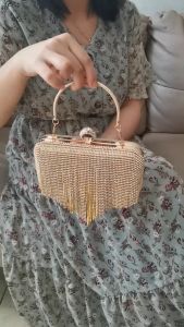 Tas Pesta Kondangan Wanita Import Premium Terbaru Clutch Dompet Pesta Kristal Mewah Elegan 28557-6