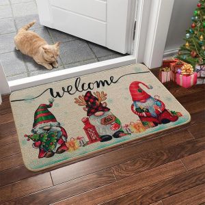 VIKAMA Christmas Decorative Rug Easy-Clean Non-Slip Merry Christmas Doormat Indoor/Outdoor Entrance Mat Home Decor