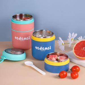 Double Layer 304 Stainless Steel Soup Mug Portable Lunch Box