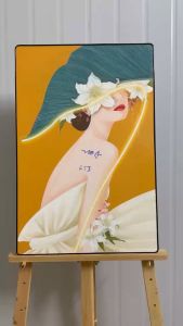 Mẫu tranh cô gái tranh trừu tượng tráng gương 5D decor trang trí nhà cửa