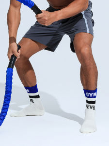 Sockkon Men Knee High Double Layer Screw Type Gym Fever Fitness Warm White Exercise Towel Fitness Cotton Socks