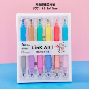 Boxed 12 Colors Cat Claw Highlighters Cute Marking Pens Student Business Supplies Fluorescent Pens Colorful Split Design