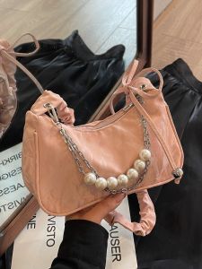 เรียบหรู กระเป๋าสะพายข้างโซ่มุกผู้หญิงแฟชั่นกระเป๋าสี่เหลี่ยมพับ หลากหลาย กระเป๋าสะพายข้าง หวาน สไตล์เลดี้กระเป๋าสะพายไหล่เดียว