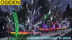 Solar meteor tube waterproof 8 tube meteor shower lamp Christmas Ramadan decoration Christmas tree decoration. Rainbow lights for outdoor courtyard garden and shopping mall decoration
