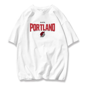 Portland Trail Blazers Basketball Short Sleeve T-Shirt Youth Casual Cotton Breathable Summer Sports Shooting Suit for Men