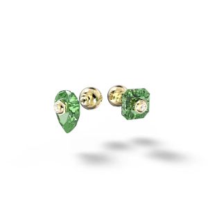 💖Swarovski💖Numina mixed cut asymmetrical design green gemstone earrings S925 sterling silver womens fashion earrings hypoallergenic non-allergenic Valentines Day gift birthday gift for girlfriend bestie