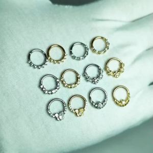 Bông Tai Tròn Titan G23 8mm Đính Đá Zirconia Không Gây Dị Ứng Kiểu Huggie Trang Sức Thời Trang Mạ Vàng/bạc.