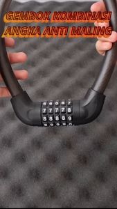 Kunci Gembok Motor Sepeda Kawat Baja 10 mm Lock Waterproof 5 Digit Password 57 Cm