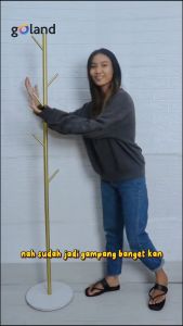 Goland Stand Hanger Gantungan Baju Topi Tas Aesthetic Multifungsi Minimalis Alas Bulat Marmer