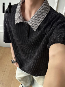 izzue | Áo Polo Nam với Họa Tiết Houndstooth và Pinstripe