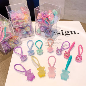 Cute Cartoon Small Rubber Band Kids Hair Friendly String Candy Color Girls Hair Rope Little Girl Hairband for Tying up Hair