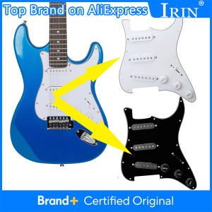 IRIN | IRIN Electric Guitar Pickguard Pickups Loaded Prewired Black 11 Hole Single Coil Pickguard Pickups Ideal for FD ST Style Guitars